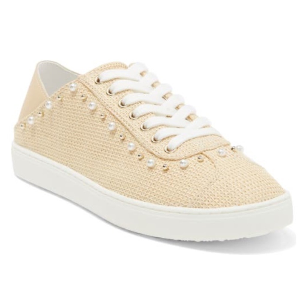 Stuart Weitzman Natural Embellished Platform Sneakers Sz 7 US $395 - Picture 2 of 15